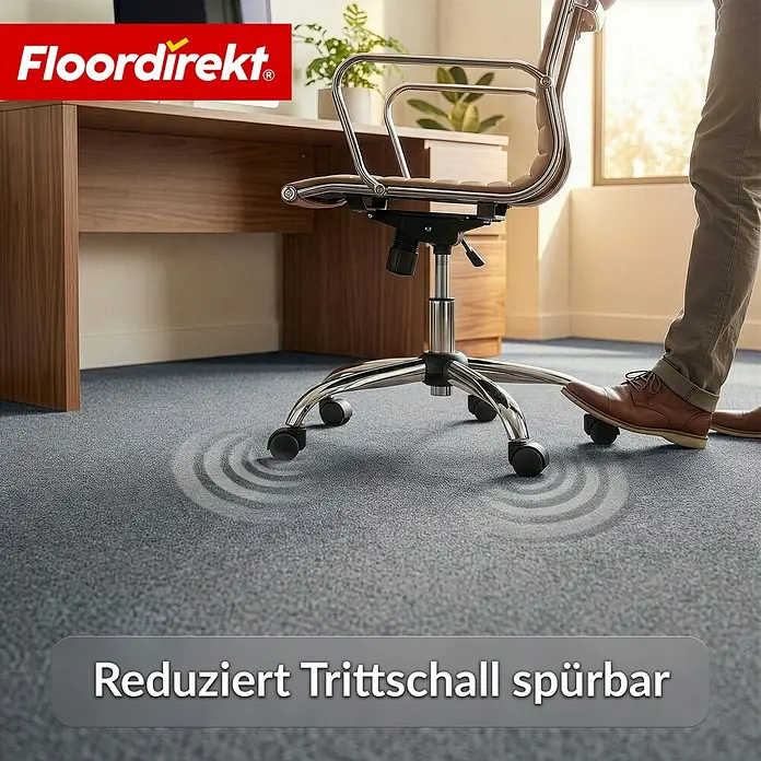 Floordirekt Teppichboden Meterware Malta - aus Nadelvlies - mit Schaumrücken - Grau - 200 x 600 cm - Breite: 200 cm, Nadelfilz, Polypropylen, Grau