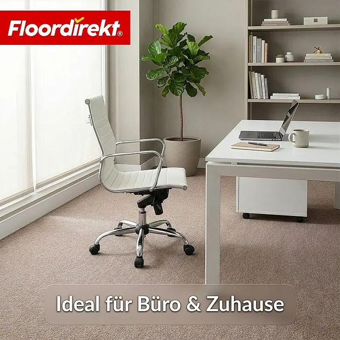 Floordirekt Teppichboden Meterware Malta - aus Nadelvlies - mit Schaumrücken - Beige - 200 x 500 cm - Breite: 200 cm, Nadelfilz, Polypropylen, Beige
