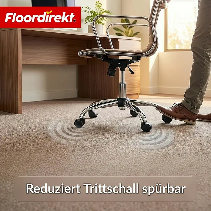Floordirekt Teppichboden Meterware Malta - aus Nadelvlies - mit Schaumrücken - Beige - 200 x 1000 cm - Breite: 200 cm, Nadelfilz, Polypropylen, Beige