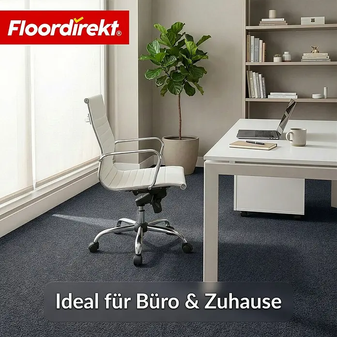 Floordirekt Teppichboden Meterware Malta - aus Nadelvlies - mit Schaumrücken - Anthrazit - 200 x 900 cm - Breite: 200 cm, Nadelfilz, Polypropylen, Anthrazit