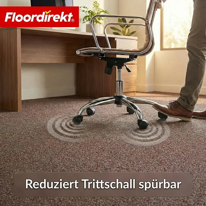Floordirekt Teppichboden Meterware Malta - aus Nadelvlies - mit Schaumrücken - Dunkelbraun - 200 x 300 cm - Breite: 200 cm, Nadelfilz, Polypropylen, Dunkelbraun