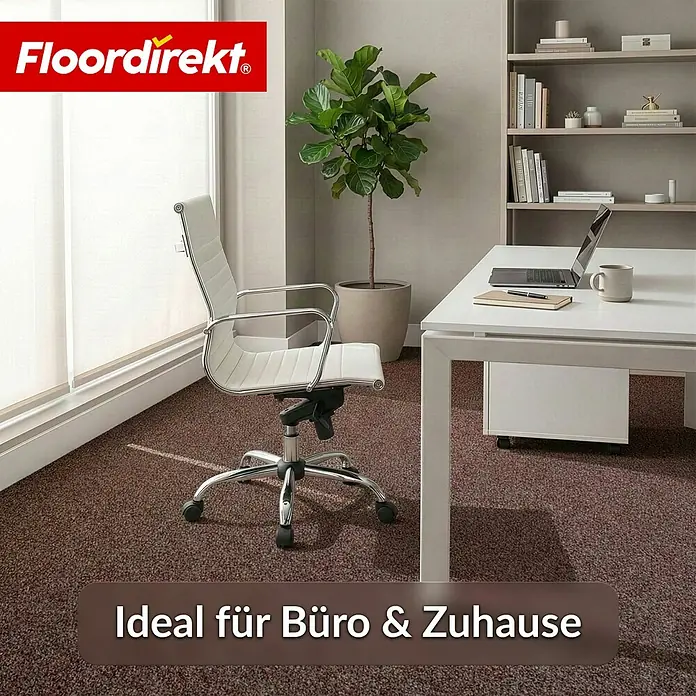 Floordirekt Teppichboden Meterware Malta - aus Nadelvlies - mit Schaumrücken - Dunkelbraun - 200 x 600 cm - Breite: 200 cm, Nadelfilz, Polypropylen, Dunkelbraun