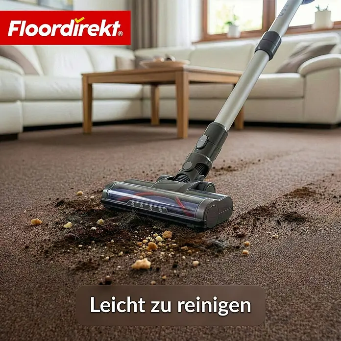 Floordirekt Teppichboden Meterware Malta - aus Nadelvlies - mit Schaumrücken - Dunkelbraun - 200 x 400 cm - Breite: 200 cm, Nadelfilz, Polypropylen, Dunkelbraun