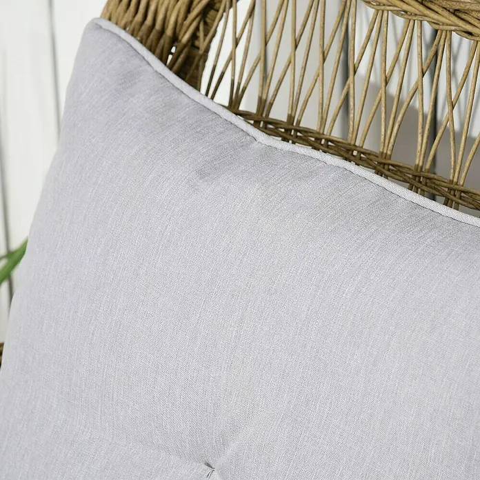 Outsunny Garten-Schaukelstuhl im Boho-Stil - 1 Stk., PE-Rattan, Natur, Hellgrau, B x T x H: 92 x 92 x 100 cm