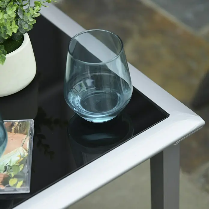 Outsunny Gartenliegen-Set 3-tlg. mit Tisch - Schwarz, Silber, Metall