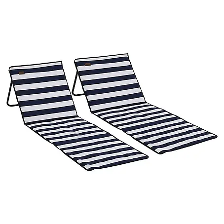 Outsunny  Gartenliegen-Set 2-tlg. mit Seitentasche