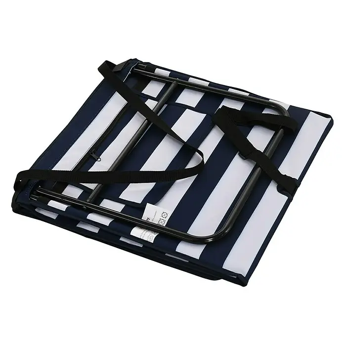 Outsunny Gartenliegen-Set 2-tlg. mit Seitentasche - B x T: 51 x 142 cm, Blau, Weiß, Polyester, Klappbar