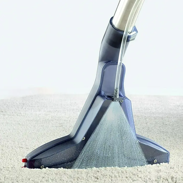 Thomas Waschsauger Aqua+ Pet & Family - 1.600 W, Behältervolumen: 1,8 l - Nahaufnahme eines Teppichreinigers, der Wasser versprüht, um Teppiche effektiv zu reinigen.