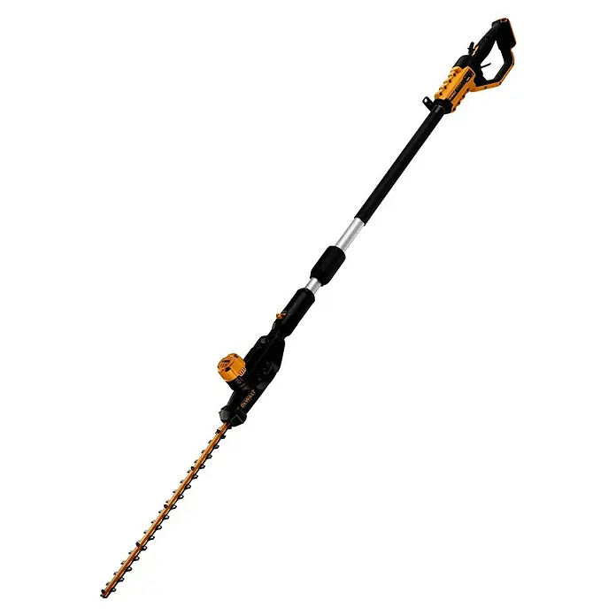DeWalt XR 18V Teleskop-Heckenschere DCMPH566N-XJ - 18 V, Anzahl Akkus: Ohne Akku - DeWalt schwarze und gelbe Teleskop-Heckenschere mit verstellbarem Kopf, langem Ausleger und scharfer Klinge zum Heckenschneiden.