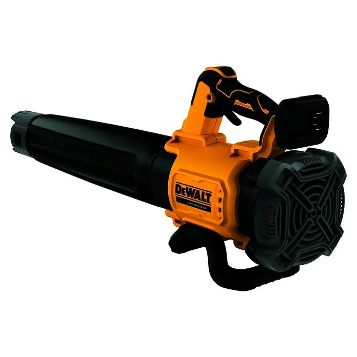 DeWalt XR 18V Akku-Gebläse DCMBL562N-XJ - 18 V, Ohne Akku, Blasgeschwindigkeit: 0 km/h - 200 km/h - Gelb-schwarzer DeWalt bürstenloser Laubbläser mit ergonomischem Griff.