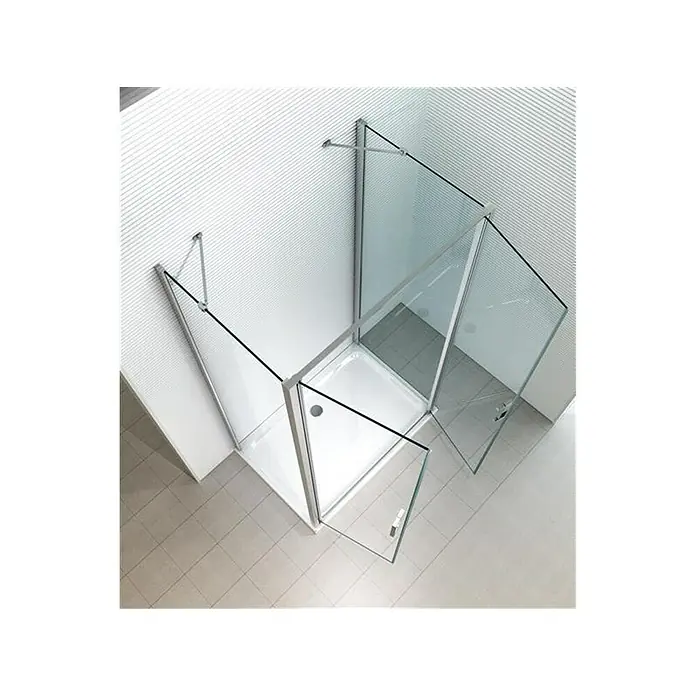 Glaszentrum Hagen U-Duschkabine GZH 100x80x100x195cm Mille U-Duschkabine inkl. Tasse + Siphon - Imprägniert, Farblos