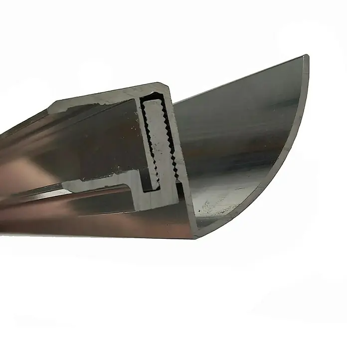 Glaszentrum Hagen Dachrinne Typ-RRS 200cm Regenrinne für Glasvordächer 10,8-17,5mm - Nennweite: 17,5 mm, Aluminium, Silber