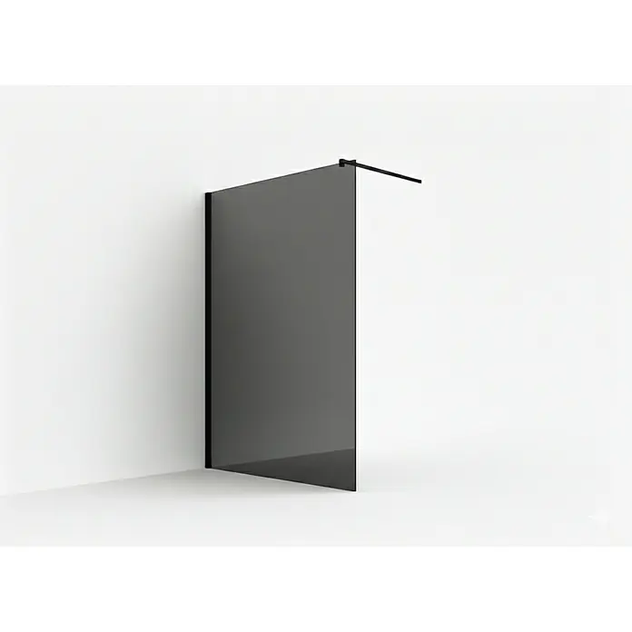 Glaszentrum Hagen Duschwand 160x200 cm Walk in Dusche Grau Transparent - Eloxiert, Grau