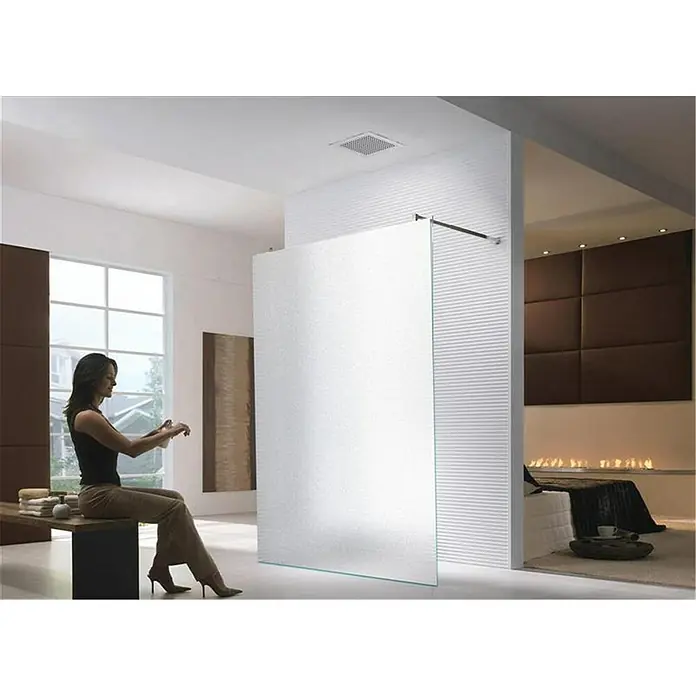 Glaszentrum Hagen Duschwand LoLa 98x200 cm Walk in Duschwand Satin - B x H: 98 x 200 cm, Eloxiert, Weiß