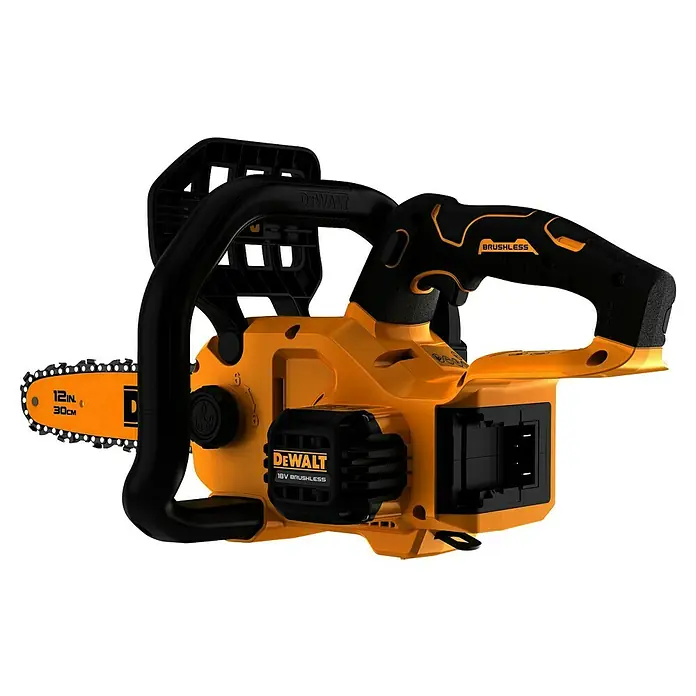 DeWalt XR 18V Akku-Kettensäge DCMCS565N-XJ - 18 V, Ohne Akku, Schwertlänge: 30 cm - Gelb-schwarze DeWalt 18V bürstenlose Kettensäge mit 12-Zoll-Schwert. Leistungsstarkes Akku-Schneidewerkzeug.