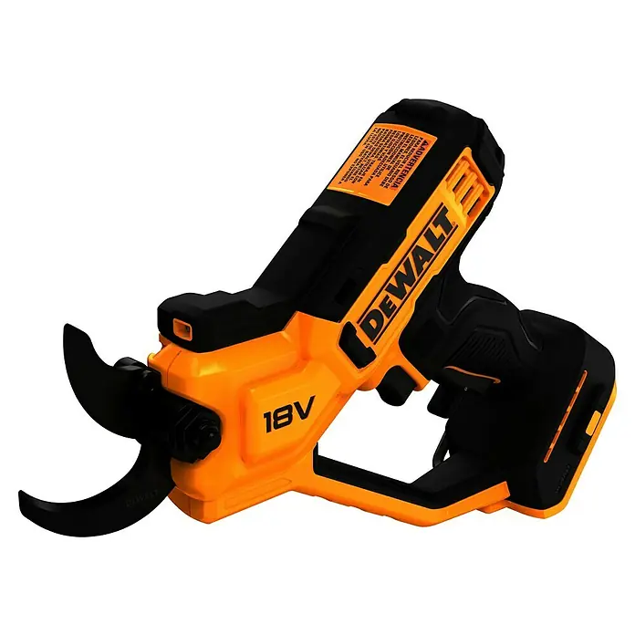 DeWalt XR 18V Akku-Astschere DCMPP568N-XJ - Max. Aststärke: 38 mm - Gelbe und schwarze DeWalt 18V Akku-Astschere mit geöffneten Klingen.