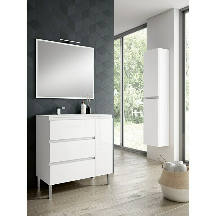 Mueble de lavabo Hermes (L x An x Al: 45 x 80 x 85 cm, Blanco, Mate)