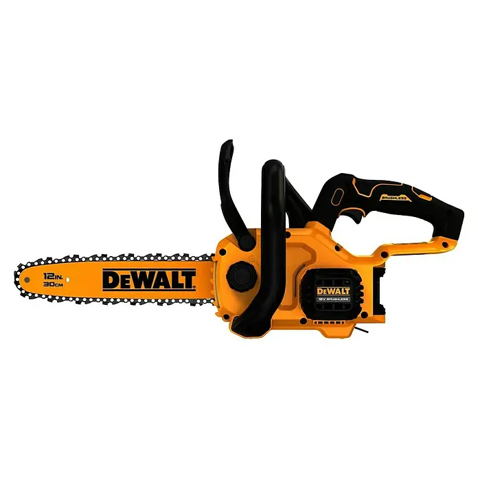 DeWalt XR 18V Akku-Kettensäge DCMCS565N-XJ - 18 V, Ohne Akku, Schwertlänge: 30 cm - DeWalt 18V bürstenlose Kettensäge mit 12-Zoll-Schiene (30 cm), in leuchtendem Gelb und Schwarz.
