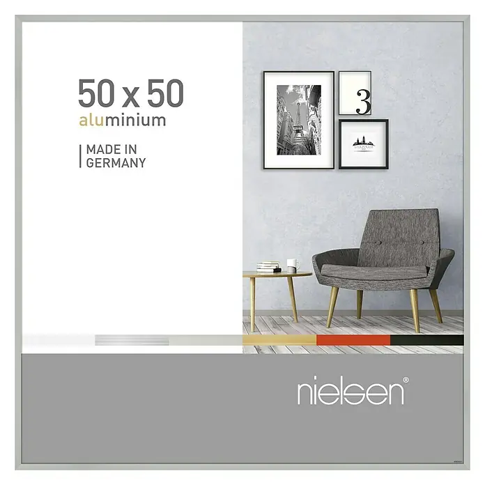Nielsen Alurahmen Pixel - 50 x 50 cm, Mattsilber - Aluminium Bilderrahmen 50x50 cm von Nielsen, ideal für stilvolle Wanddekorationen. Made in Germany, für hochwertige Präsentation Ihrer Lieblingsbilder.