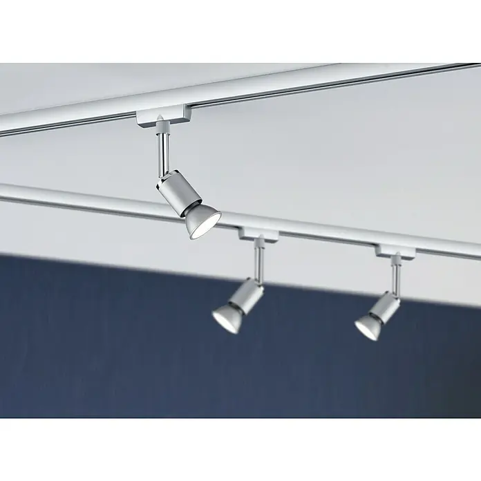 Paulmann URail Deckenstrahler Pure II - L x B x H: 6,6 x 5,8 x 11 cm, GU10, Chrom matt - Deckenleuchten mit Schienensystem. Die Spots sind aus Metall und beleuchten den Raum. Ideal für moderne Wohnräume oder Galerien.