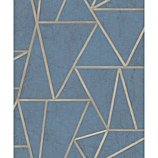 Dutch Wallcoverings Papel pintado de vellón Geo (Azul, Gráfico, 10 x 0,53 m)