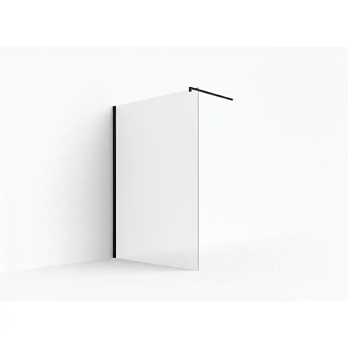 Glaszentrum Hagen Duschwand 140x200 cm LoLa-BK Walk in Duschwand Satin - B x H: 140 x 200 cm, Eloxiert, Weiß