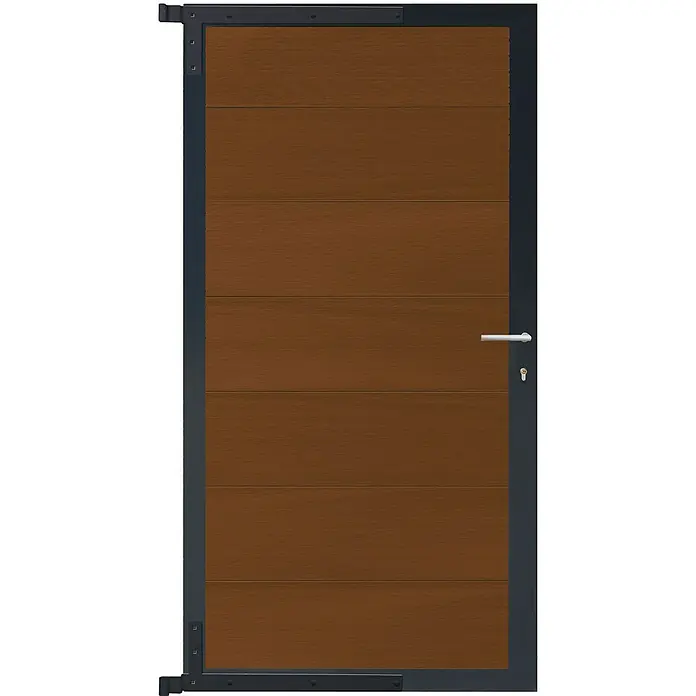 GartenLand Gartentor WPC Zaun Tor Ameland co-extrudiert - 90 x 175 cm, Ipé, Verbundwerkstoff