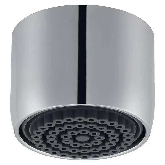 Neoperl Wassersparstrahlregler - 1 Stk., 3,8 l/min, Gewinde: M22X1 - Zylindrischer, verchromter Wasserhahn-Strahlregler mit grauer Gummi-Einlage und vielen kleinen Löchern zur Wasserflussregulierung.