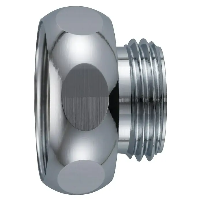 Neoperl Adapter - Passend für: Armaturen, Duschen, Gewinde: IG 3/4" X AG 1/2", 1 Stk. - Polierter Chrom-Sanitäradapter mit sechskantigem Körper und Gewindeenden.