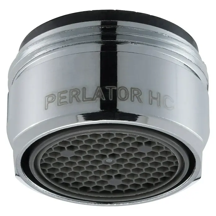 Neoperl Honeycomb Wassersparstrahlregler - Gewinde: M24X1, 3,8 l/min, 1 Stk., Passend für: Armaturen & Duschen - Verchromter Wasserhahnbelüfter mit „PERLATOR HC“-Gravur und dunkelgrauem Wabensieb.
