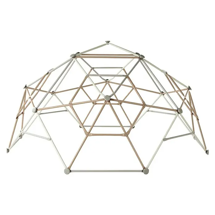 Exit Toys Klettergerüst Climbing Dome - Ø x H: 300 x 165 cm, Stahl, Pastell - Beige-weißer geodätischer Kuppelkletterrahmen für Kinder.