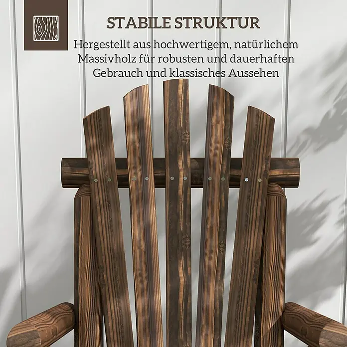 Outsunny Gartenstuhl Adirondack - 1 Stk., Tannenholz, Braun