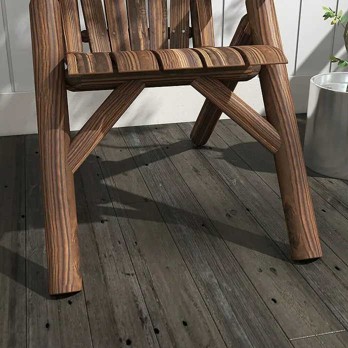 Outsunny Gartenstuhl Adirondack - 1 Stk., Tannenholz, Braun