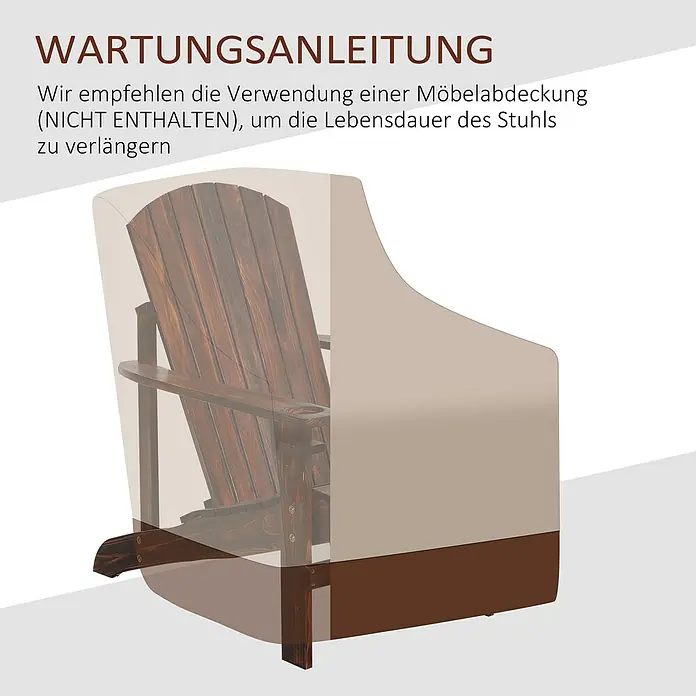 Outsunny Gartenstuhl Adirondack - Tannenholz, Braun, B x T x H: 95 x 95 x 93 cm