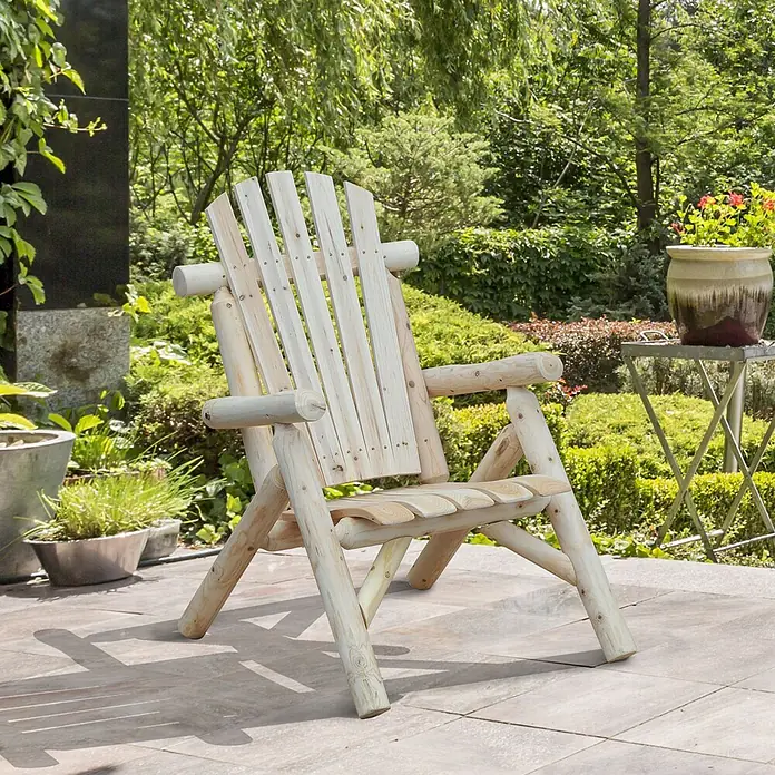 Outsunny Gartenstuhl Adirondack - 1 Stk., Tannenholz, Natur