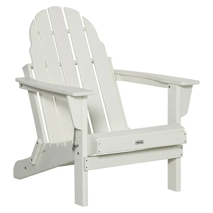 Outsunny Gartenstuhl Adirondack - HDPE, Klappbar, Weiß, B x T x H: 87 x 87 x 93 cm