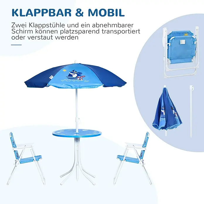Outsunny Kinder-Gartentisch - Blau