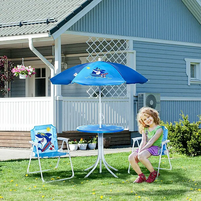 Outsunny Kinder-Gartentisch - Blau