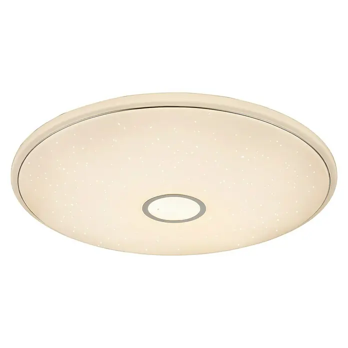 Lavida LED-Deckenleuchte rund Solesino - 16 W, Ø x H: 400 mm x 8 cm, Weiß - Runde LED-Deckenleuchte mit Sternenmuster und einem Ring in der Mitte für eine angenehme Beleuchtung.