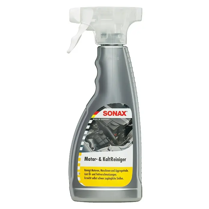 Sonax Kaltreiniger - 500 ml - Das Bild zeigt eine Sprühflasche Sonax Motor- & KaltReiniger zur Reinigung von Motoren und Maschinenteilen.