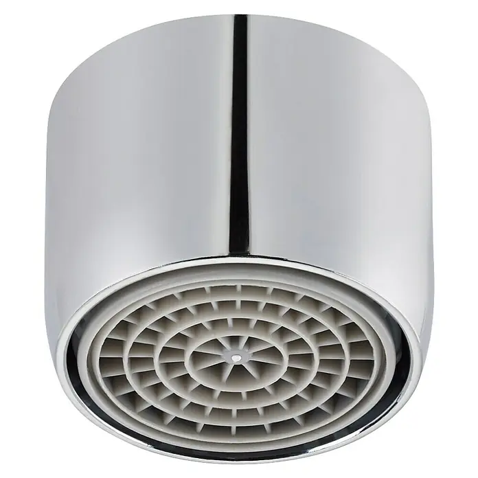 Neoperl Strahlregler Crystal Laminar - 1 Stk., 8 l/min, Gewinde: M22x1 - Verchromter Wasserhahn-Strahlregler mit weißem, kreisförmigem Wasserdiffusor-Gitter.