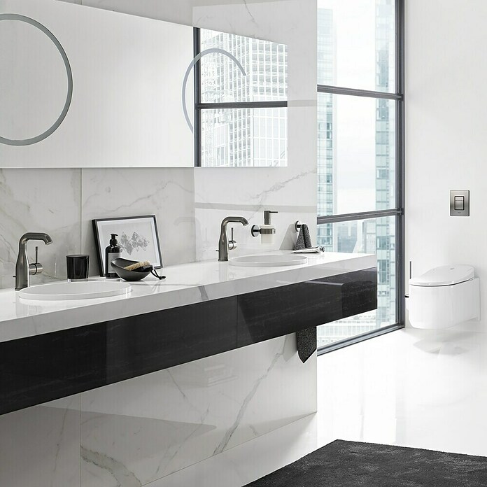 Grohe Essence New Waschtischarmatur (Mit Zugstange, Hard Graphite, Matt)