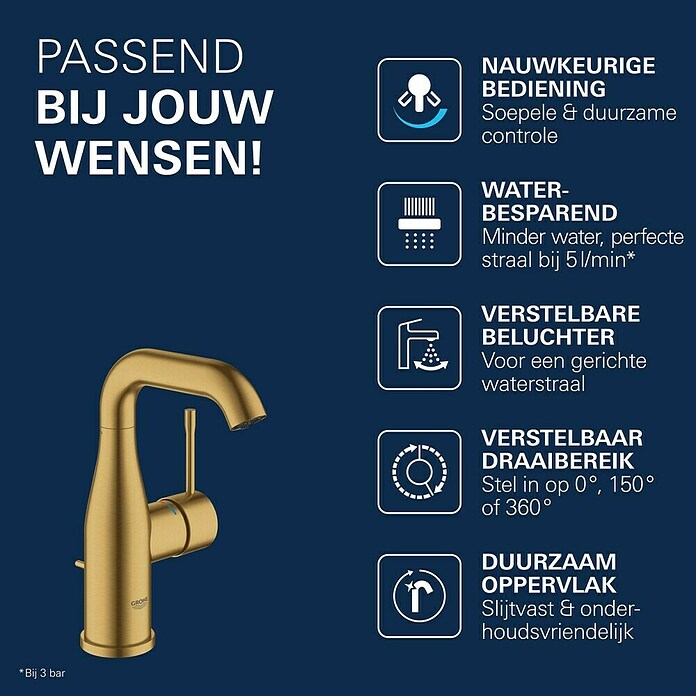 Grohe Essence New Wastafelkraan (Met trekstang, Cool Sunrise, Mat)
