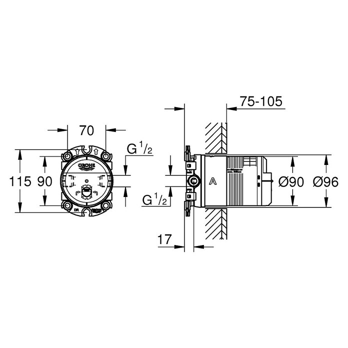 Grohe Rainshower SmartActive Inbouwsysteem (½″, Passend bij: Rainshower Smart Active douchekoppen) | BAUHAUS