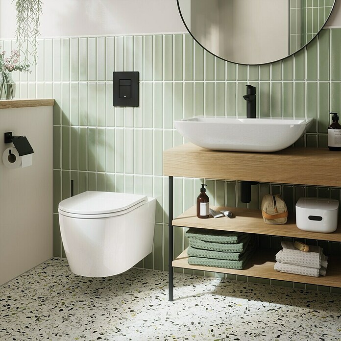 Grohe QuickFix Start Wastafelkraan M (Afvoer armatuur: 121 mm, Zwart, Mat) | BAUHAUS