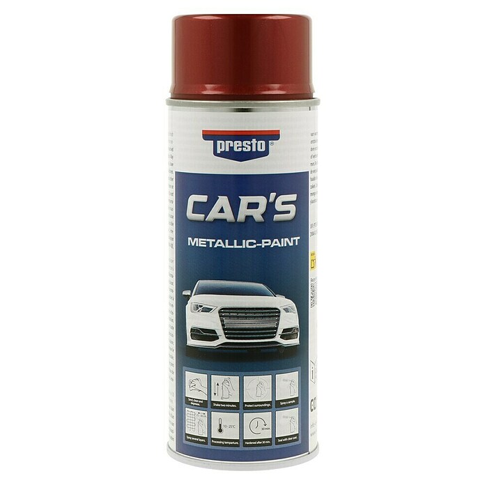 Presto Lakirni sprej Car's Metallic-Paint  (400 ml, Rdeča, Mat) | 2771 - Autolacke -Lacksprays/Lackstifte | BDDD - Auto-Werkstatt | BDD - Autozubehör | BD - Autozubehör | B - Werkz/Masch/Maschzubeh/Auto | BAUHAUS