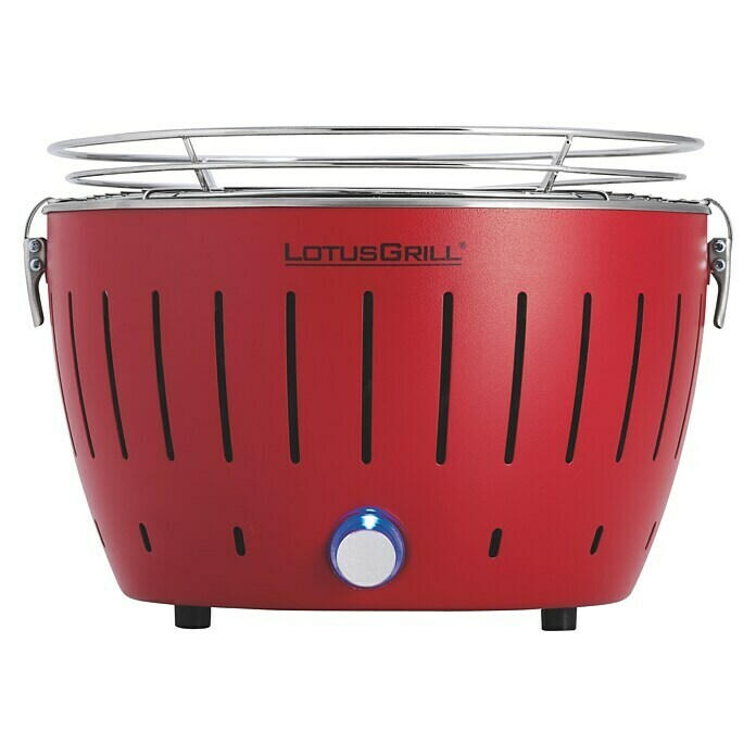 LotusGrill Raucharmer Holzkohlegrill SFeuerrot, Hauptgrillfläche: Ø 26 cm Front View