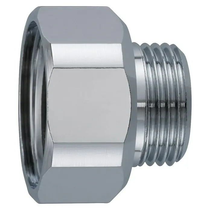 Neoperl Adapter - Passend für: Armaturen, Duschen, Gewinde: IG 1/2" X AG 3/8", 1 Stk. - Verchromtes sechskantiges Rohrstück mit Innengewinde (Mutter) und Außengewinde (Vater) zur Rohrverbindung.