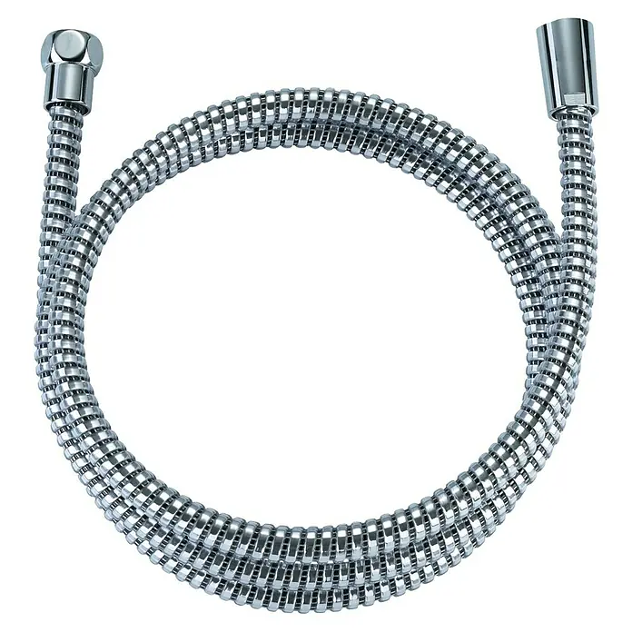 Brauseschlauch - Länge: 210 mm, Kunststoff, Silber - Verchromter flexibler Brauseschlauch, ringförmig aufgerollt.