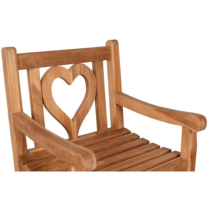 Bene Living Gartenstuhl Herz - Teakholz, Natur, B x T x H: 60 x 60 x 91 cm